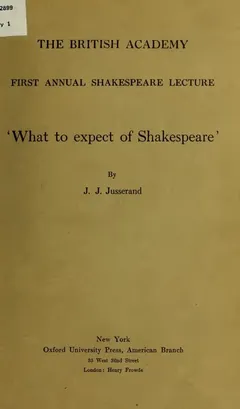 What to Expect of Shakespeare - Jean Jules Jusserand