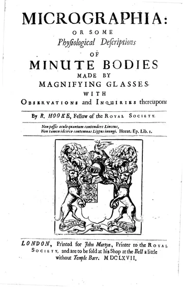Micrographia by Robert Hooke, book cover