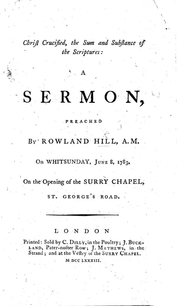 Christ Crucified, the Sum and Substance of the Scriptures by Rowland Hill, book cover
