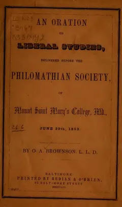 An Oration on Liberal Studies - Orestes Augustus Brownson