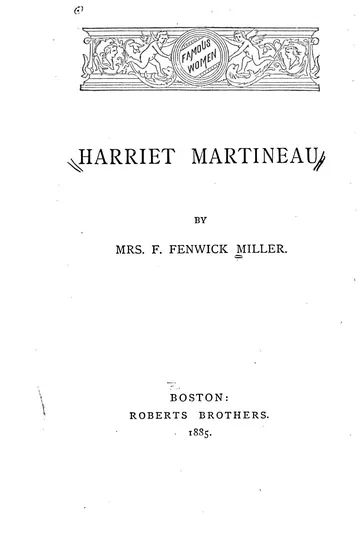 Harriet Martineau by Florence Fenwick Miller, book cover