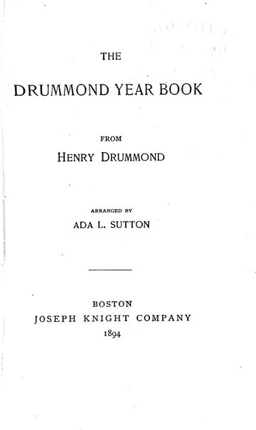 The Drummond Year Book by Henry Drummond, book cover