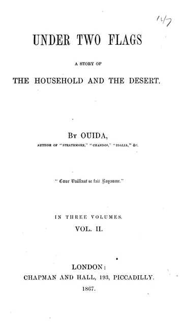 Under Two Flags by Ouida, book cover