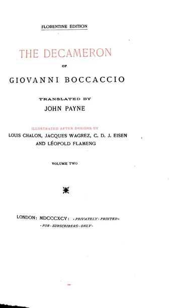 The Decameron of Giovanni Boccaccio by Giovanni Boccaccio, book cover