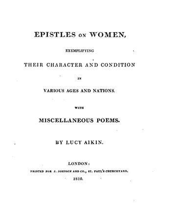 Epistles On Women by Lucy Aikin, book cover