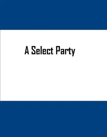A Select Party by Nathaniel Hawthorne, book cover