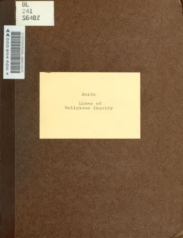 Lines of Religious Inquiry by Goldwin Smith, book cover