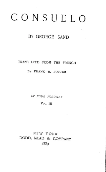 Consuelo by George Sand, book cover
