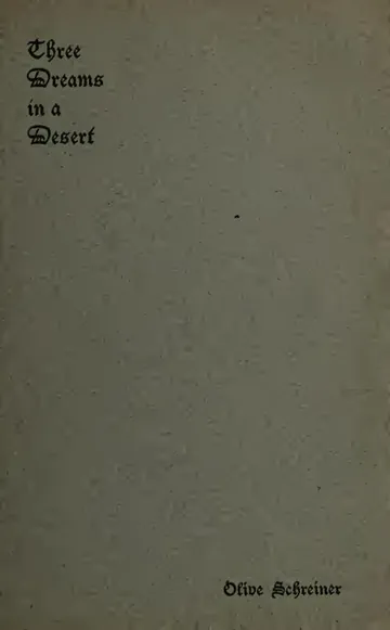 Three Dreams in a Desert by Olive Schreiner, book cover