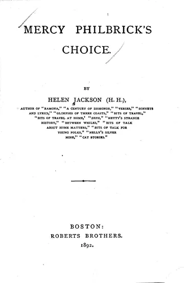 Mercy Philbrick's Choice by Helen Hunt Jackson, book cover