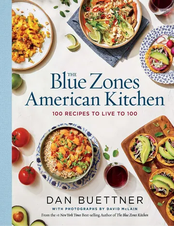 The Blue Zones American Kitchen by Dan Buettner, book cover