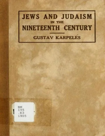 Jews and Judaism in the nineteenth century by Gustav Karpeles, book cover