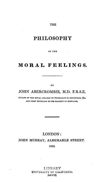 The Philosophy of the Moral Feelings by John Abercrombie, book cover
