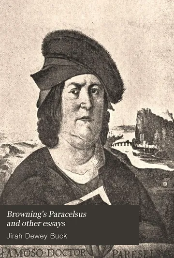 Browning's Paracelsus and Other Essays by Jirah Dewey Buck, book cover