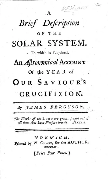 A Brief Description of the Solar System by James Fergusson, book cover
