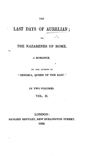 Aurelian by William Ware, book cover