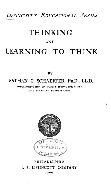 Thinking and Learning to Think by Nathan C. Schaeffer, book cover