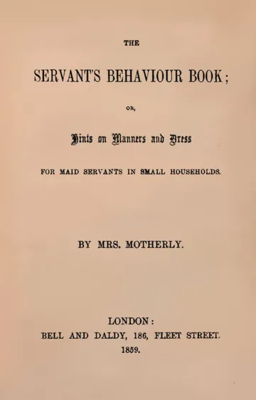 The Servant's Behaviour Book by Emily A. Patmore, book cover
