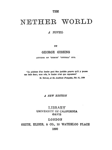 The Nether World by George Gissing, book cover