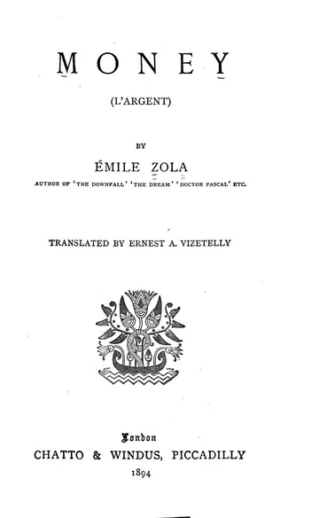 Money by Émile Zola, book cover
