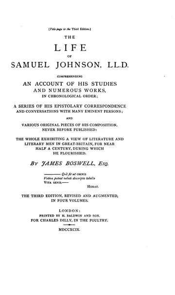 Boswell's Life of Johnson by James Boswell, book cover