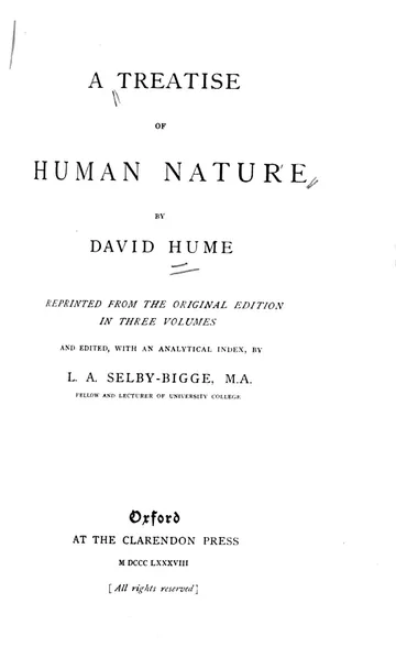 A Treatise of Human Nature by David Hume, book cover