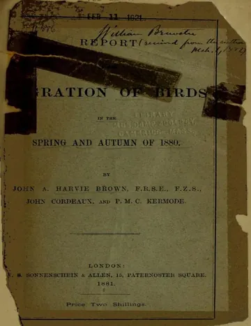 Report on the Migration of Birds by John Alexander Harvie-Brown, book cover