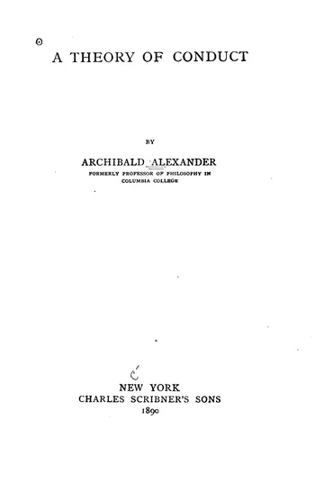 A Theory of Conduct by Archibald Alexander, book cover