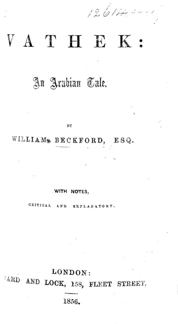 Vathek by William Beckford, book cover