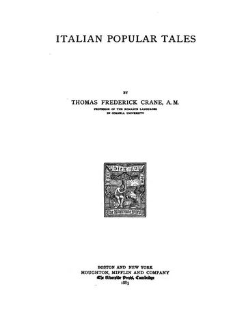 Italian Popular Tales by Thomas Frederick Crane, book cover