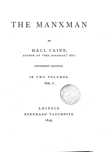 The Manxman by Hall Caine, book cover