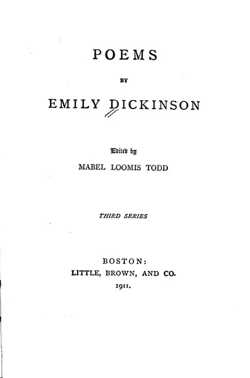 Poems by Emily Dickinson by Emily Dickinson, book cover