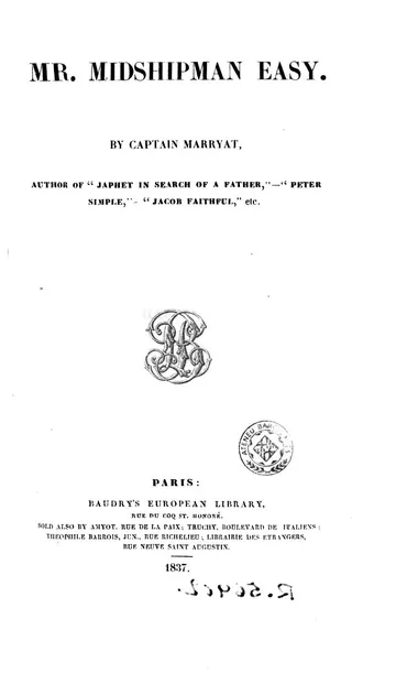 Mr. Midshipman Easy by Frederick Marryat, book cover