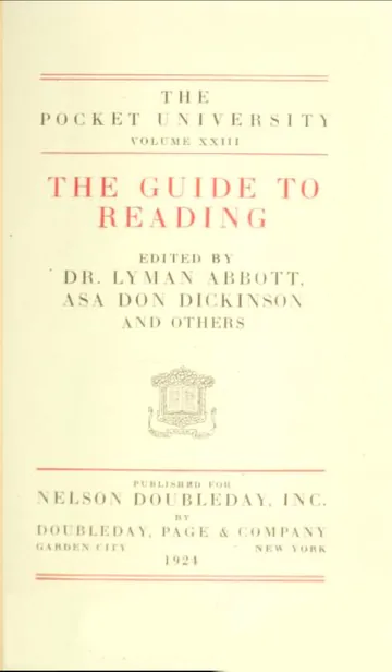 The Guide To Reading by Lyman Abbott, book cover