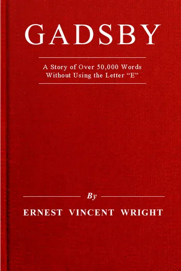 Gadsby by Ernest Vincent Wright, book cover