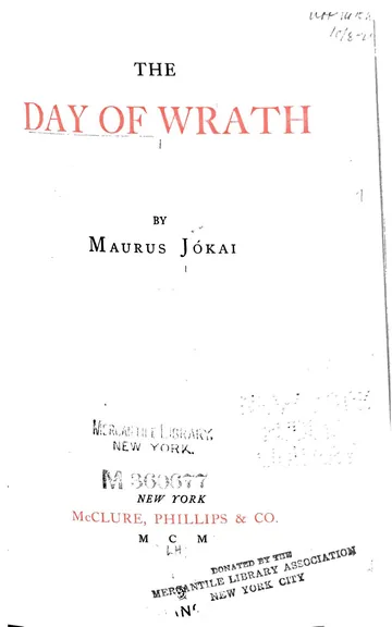 The Day of Wrath by Mór Jókai, book cover