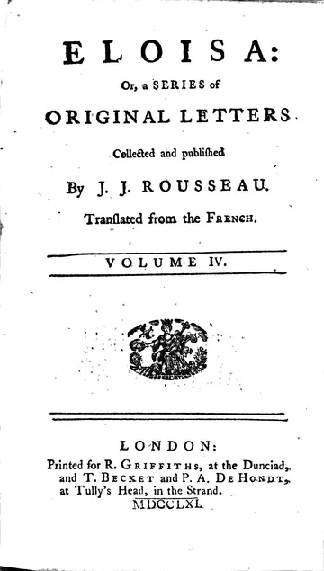 Eloisa by Jean-Jacques Rousseau, book cover