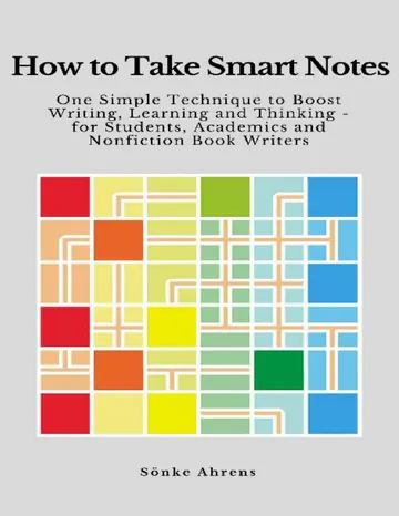 How to Take Smart Notes by Sonke Ahrens, book cover