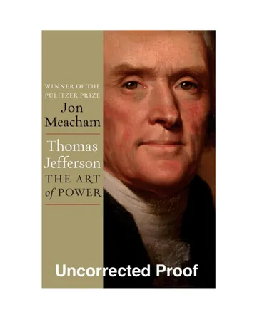 Thomas Jefferson: The Art of Power by Jon Meacham, book cover