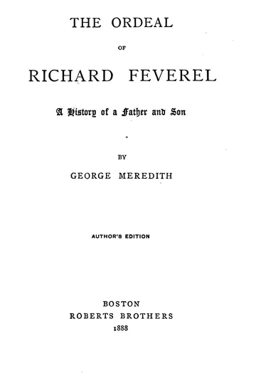 The Ordeal of Richard Feverel by George Meredith, book cover