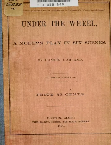 Under the Wheel by Hamlin Garland, book cover