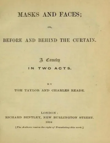 Masks and faces by Charles Reade, book cover