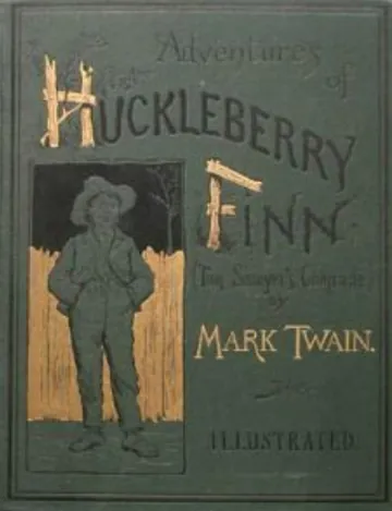 The Adventures of Huckleberry Finn by Mark Twain, book cover
