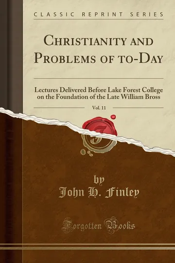 Christianity and Problems of to-Day by John Huston Finley, book cover