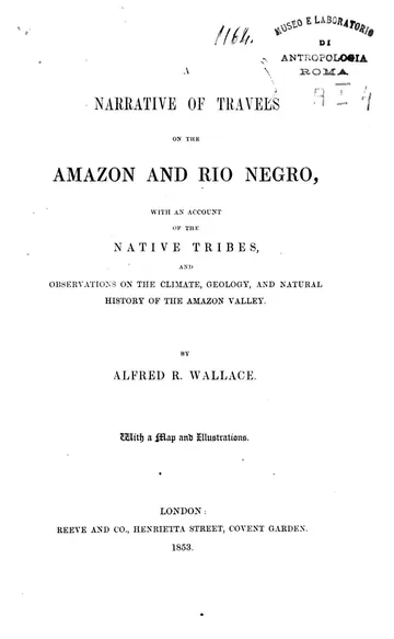 A Narrative of Travels on the Amazon and Rio Negro by Alfred Russel Wallace, book cover