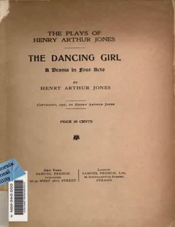 The Dancing Girl by Henry Arthur Jones, book cover