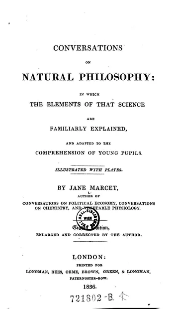 Conversations On Natural Philosophy by Jane Marcet, book cover
