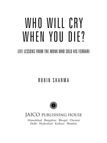 Who Will Cry When You Die by Robin S. Sharma, book cover