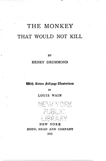 The Monkey That Would Not Kill by Henry Drummond, book cover