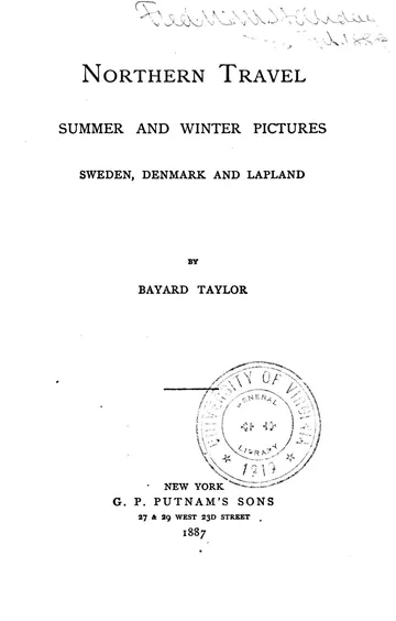 Northern Travel by Bayard Taylor, book cover